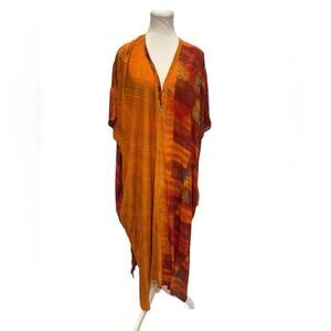 Kantha Bae Orange and Red Kaftan